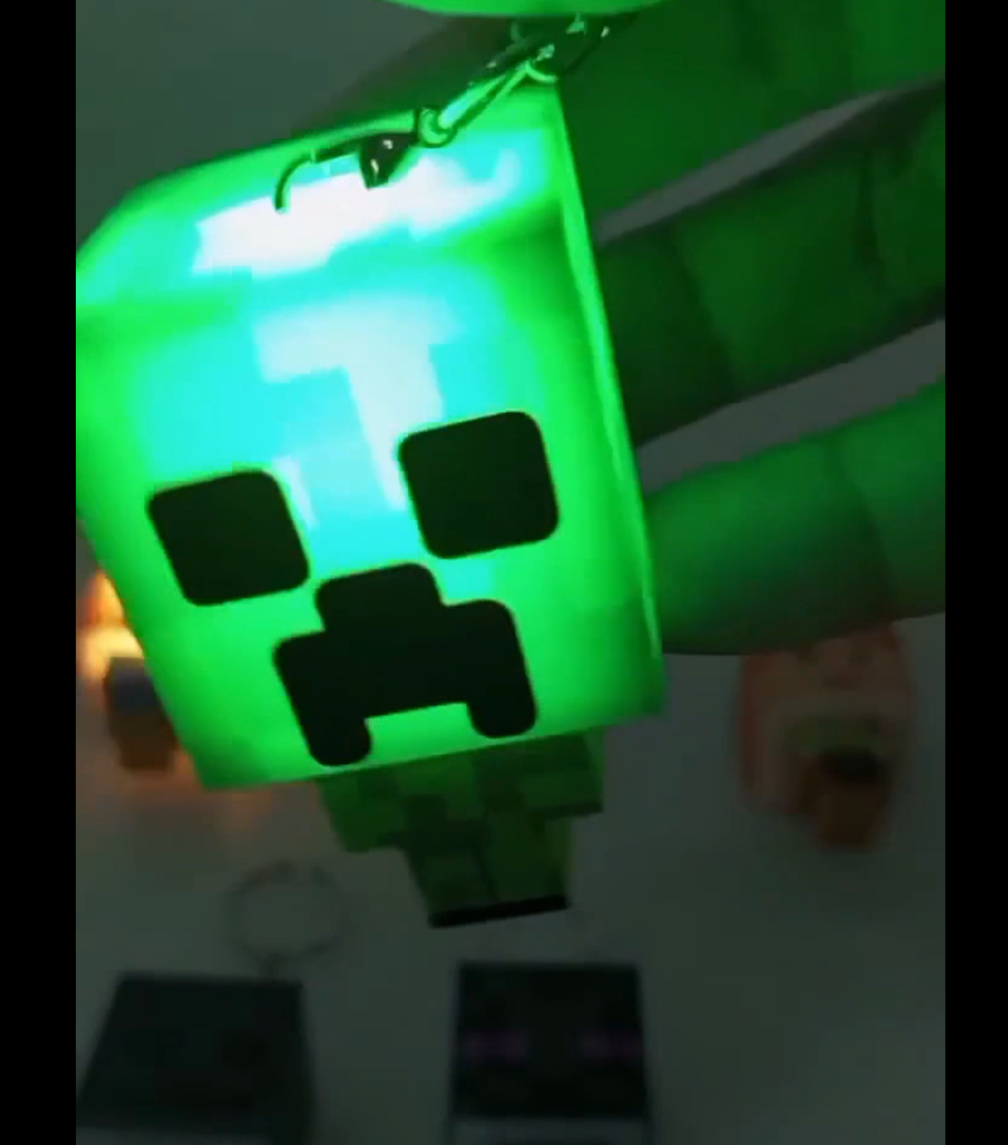 Glow-in-the-Dark Retro Pixel Minecraft Keychain