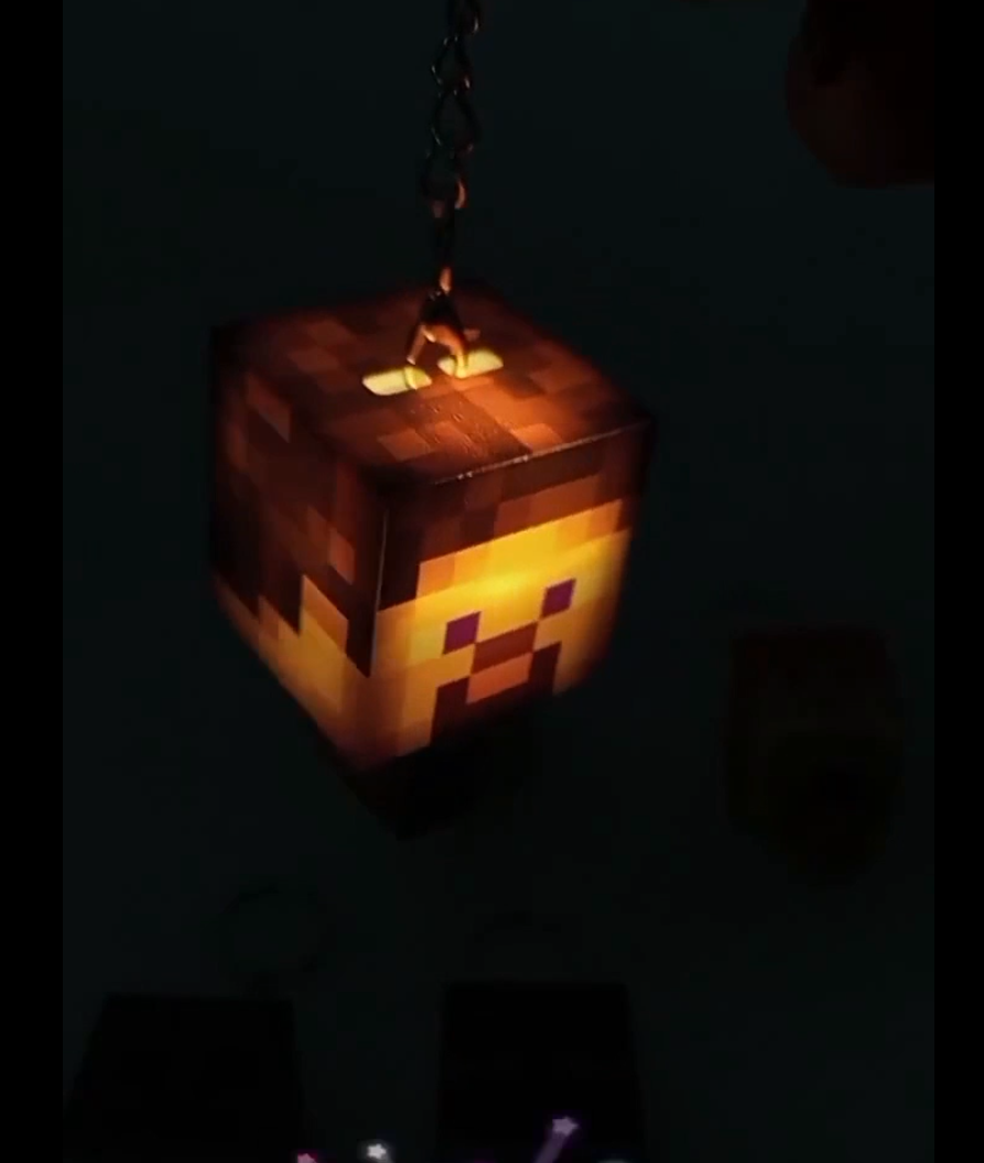 Glow-in-the-Dark Retro Pixel Minecraft Keychain